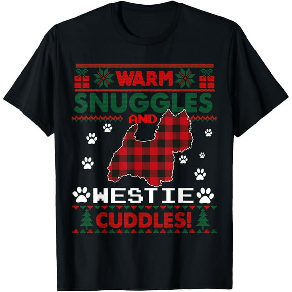 Westie Dog Christmas Pajama Shirt Ugly Christmas Sweater T-Shirt