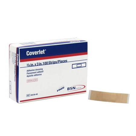 Coverlet Fabric Adhesive Bandage Strip 00230 Box of 100, Tan