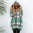 thumbnail image 7 of Turilly Womens Jackets Ladies Clearance, Women's Check Print Loose Lapel Zip Hooded Double Pocket Blazer Long Sleeve Hooded Casual Coat/Jacket, 7 of 7