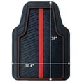 thumbnail image 5 of Rally 4-Piece Black with Red Carbon Fiber Stripe & Piping All-Weather Rubber Floor Mat Set – Heavy Duty Universal Trim-to-Fit Car, SUV & Truck Mats, 5 of 5