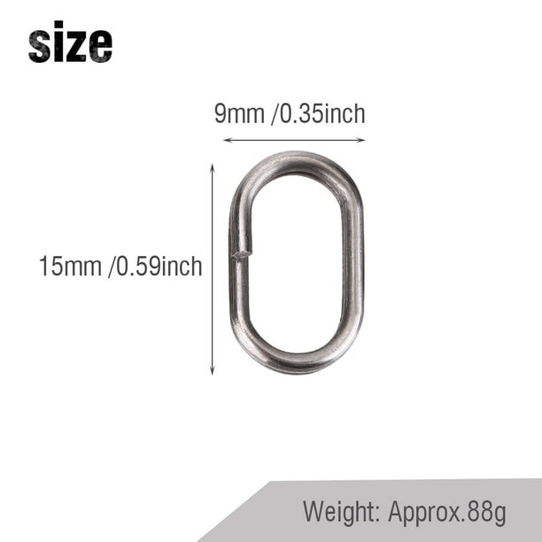 Yosoo 100Pcs Stainless Steel Oval Split Rings Swivel Snap Carp