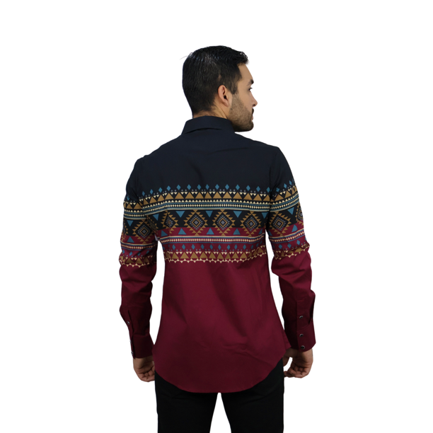 Camisa Platini WPL10749 WINE 1 Pz Para Hombre