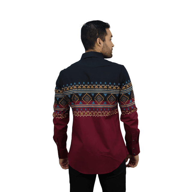 Camisa Platini WPL10749 WINE 1 Pz Para Hombre