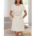 thumbnail image 6 of Merokeety Womens Summer Dresses Elegant Business A Line Bodycon Work Short Dress Apricot m, 6 of 9