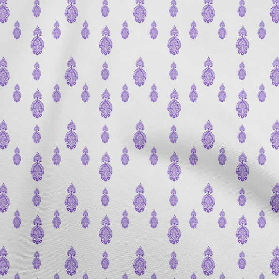 oneOone Cotton Cambric Purple Fabric Block Sewing Material Print Fabric By The Yard 56 Inch Wide