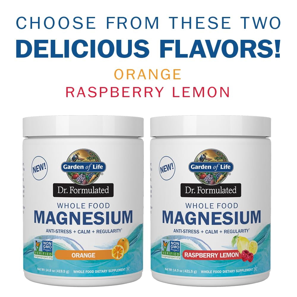 Garden of Life Dr. Formulated Whole Food Magnesium, Raspberry Lemon, 14.9 oz