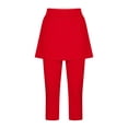 thumbnail image 6 of Horkkom Athletic Skirts Women Elastic Waist Skirted Leggings Capris Pants Solid Color Stretch Yoga Pants Red S, 6 of 6