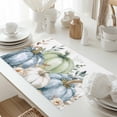 thumbnail image 5 of Fall Pumpkin Placemats Set of 6 Green Leaf Flower Oil Painting Autumn Heat Insulated Linen Place Mats, Washable Stain-Proof Table Mats for Dining Tables Holiday Decor 13x19inch, 5 of 9