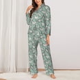 thumbnail image 2 of Logiee Retro Rooster4 Print Womens Pajamas Set,Long Sleeve Sleepwear,Button Down Lounge Set 2 Pieces,Soft Nightwear Pjs Set-X-Large, 2 of 7