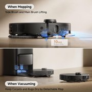 MOVA P50 Pro Ultra Robot Vacuum Cleaner Combo, Removable and Liftable Mop,Anti-Tangle,Self Drying-Black