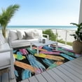 thumbnail image 6 of Addison Rugs Chantille Indoor/Outdoor Transitional Stripes Black Washable Rectangle Rug, 8' x 10', 6 of 6