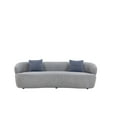 thumbnail image 3 of 3 Seat Curved Leisure Sofa, Lazy Sleeper Sofa Upholstered Cloud Sofa Couch with Curved Thickened Backrest, Modern Lounge Couch for Living Room Bedroom Office, 86.61”Wx35.43”Dx27.55''H, Grey, 3 of 6