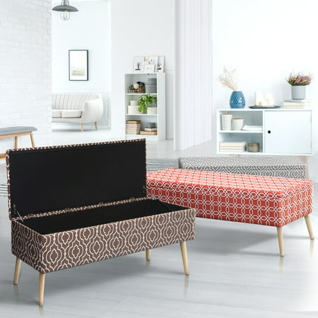 - Otto & Ben Easy Lift Top Upholstered Ottoman Storage Bench, Multiple Colors
