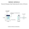 thumbnail image 6 of Rosec Jewels Minimal Stud Earrings with Ethiopian Opal and Blue Sapphire for Women - AAA Grade, 14K White Gold, 6 of 8