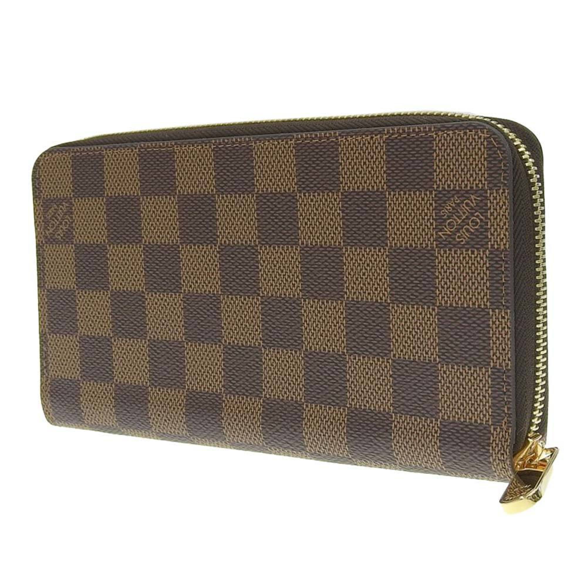 Louis Vuitton Zippy Round Zip Long Wallet Damier Studs Brown Pink N60473  F/S