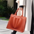 thumbnail image 3 of Women's Tote Handbag PU Leather Shoulder Bag Large Capacity Multiple Pockets Bag Women's Crossbody Handbag Fashion Tote Top Handle Satchel A24, 3 of 5