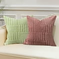 thumbnail image 3 of Ludlz Pillow Cover Striped Design Hidden Zipper Soft Touch Removable Breathable Create Warm Non Deformed Solid Color Cushion Case Livingroom Decor, 3 of 8