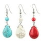 thumbnail image 3 of 2x Vintage Araña Señoras Pendientes Textura Turquesa Piedra Preciosa Cuelga Azul 2 piezas, 3 of 8