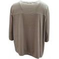 thumbnail image 2 of Plus Size Womens Asymmetrical Rhinestone Stylish Top Shirt Blouse Clothing Wheat 1X (16.022), 2 of 4