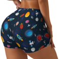 thumbnail image 2 of Fotbe Space Cartoon Seamless Shorts, Womens Workout Shorts High Waist Stretch Booty Short for Gym/Yoga/Running/Biking-Medium, 2 of 9