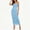Sky Blue, variant on Women's off Shoulder Ribbed Midi Dress, Solid Sleeveless Ruched Split Bodycon Summer Club Dress Sky Blue XL(XL)