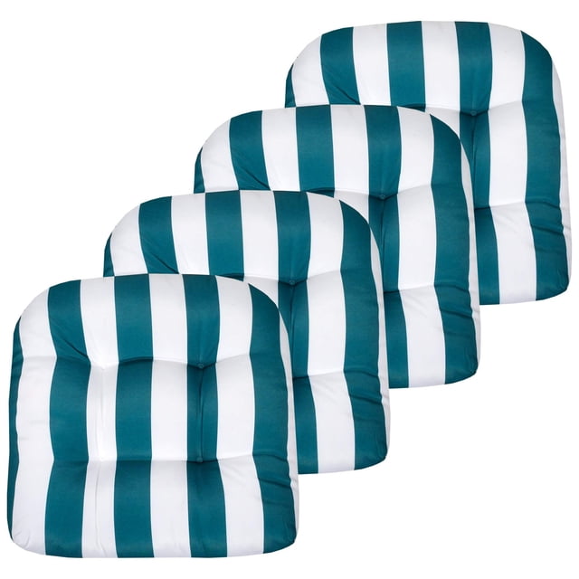 Almohadillas para sillas de patio Sweet Home Collection Havana Peacock/White