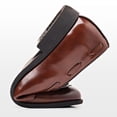 thumbnail image 5 of Sexlip Men's Leather Tassel Slip-On Dress Shoes, Wide Block Heel Pointy Toe, Brown 47, 5 of 10