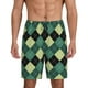 thumbnail image 1 of Fotbe Green Squares Pantalones Cortos de Pijama para Hombre, Ropa de Dormir, Pantalones de Pijama Cortos para Hombre-Small, 1 of 6