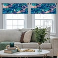 thumbnail image 4 of LALILO Kitchen Curtain Valance Green Tree Tropical Palm Leaves Rod Pocket Window Curtain 52"x 18" Set of 2, 4 of 5