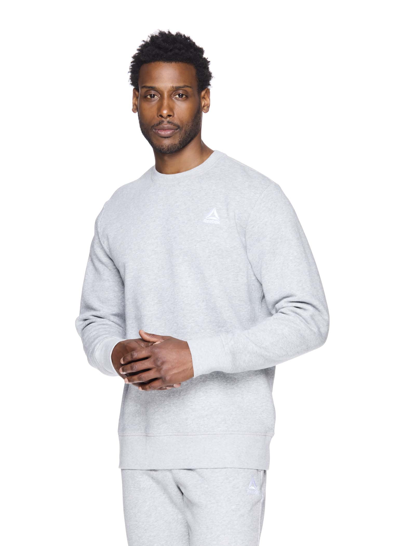 Reebok men's heather cotton fleece heather crewneck sweatshirt sale