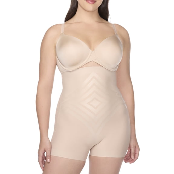Cupid Women’s LYCRA FitSense®print technology, Firm Control Shapewear, High-Waist Shaping Boyshort, Sizes M-2XL