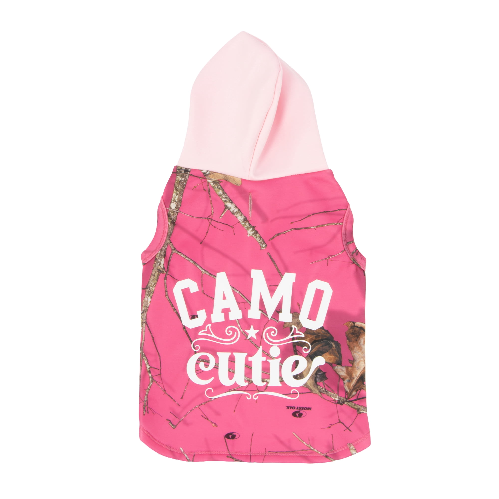 Mossy Oak Camo Cutie Fall Dog Hoodie, Pink, Medium