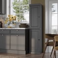 thumbnail image 2 of 100% Solid Wood 16.5" Kitchen Pantry Storage Cabinet with Doors and Adjustable Shelves, Gray Wooden Cabinet, 2 of 7
