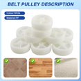 thumbnail image 4 of 3 Inch Single Wheel Light White Pp Plastic Small With Diameter 72mm Smooth Piece Folding Bed Pulley 10pcs, 4 of 5