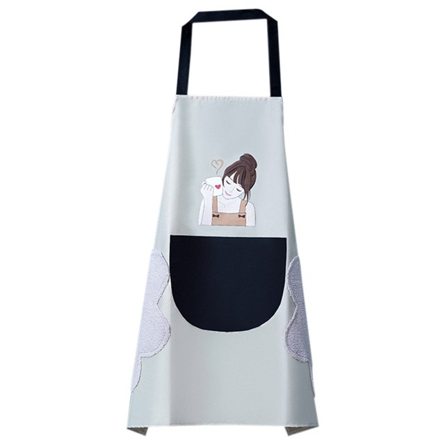 Delantal Bolsillo de PVC Delantal ajustable Impermeable a prueba de aceite Babero Accesorio de cocina, Tipo 1, Gris Advancent HA003469-05