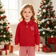 thumbnail image 5 of Gerichy Toddler Baby Boy Christmas Outfit Tree Embroidery Long Sleeve Polo Collared Sweatshirt Plaid Pants Set Clothes 12 18 24 Months 2T 3T 4T, 5 of 7