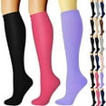 thumbnail image 3 of Floleo 3 Pairs Athletic Socks for Women Supportive and Comfortable Warm Winter Thermal Socks with Breathable Fabric Knee High Socks for Ladies(Brown,S/M), 3 of 6