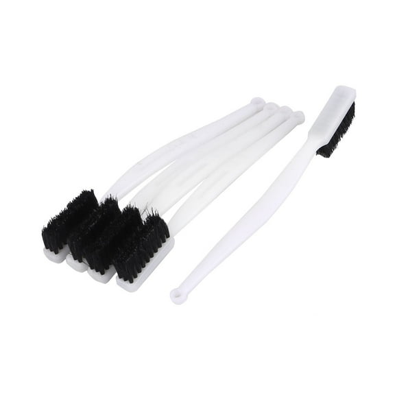 Kitchen Bathroom Cleaning Tool Curved Handle Soft Bristles Toothbrush 5pcs