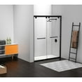 thumbnail image 3 of Elegant Kitchen and Bath Semi-frameless shower door 60 x 76 Matte Black, 3 of 12