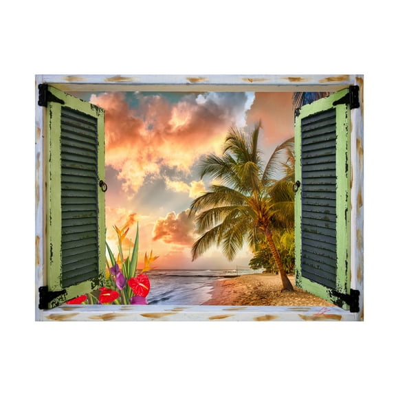 Trademark Fine Art Leo Kelly Window to Paradise IV Canvas Wall Art - 14x19