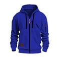 thumbnail image 1 of MHFRRA Sudadera con Capucha y Cremallera, Chaqueta con Cremallera Completa y Bolsillos Delanteros, Jersey Deportivo Ligero, Ajuste Cómodo E Informal Azul, 1 of 2