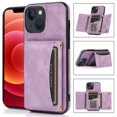 thumbnail image 4 of SaniMore Case for iPhone 14 Plus 6.7" 2022, [Flip Wallet with Card Slots] [Kickstand] [Shockproof & Anti-fall] Wear-resistant Retro PU Leather Rugged Cover For iPhone 14 Plus 6.7" 2022, Purple, 4 of 7