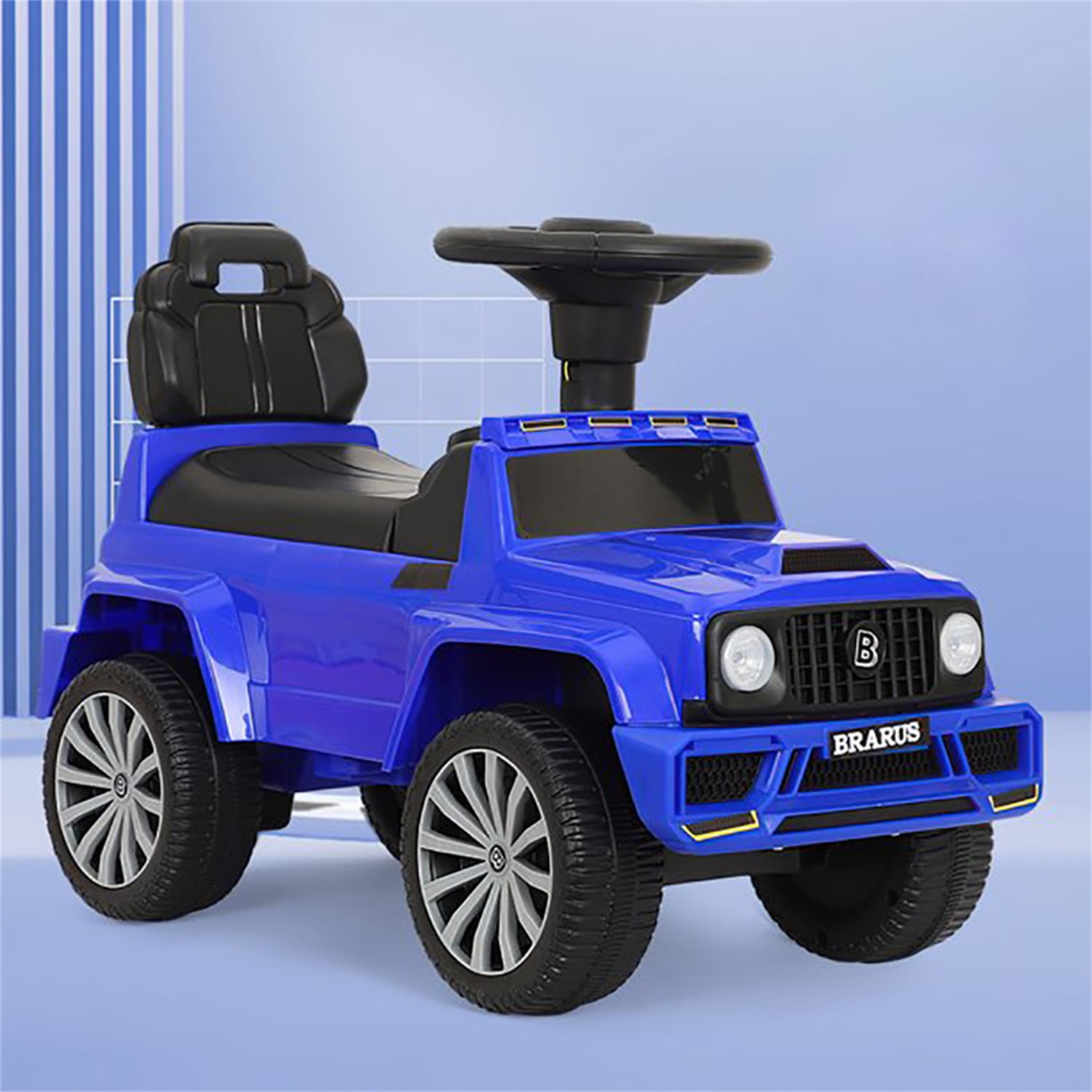 CIPACHO Licensed Mercedes Kids Ride On Push Car, Foot-to-Floor Walking Sliding Toy Car for Toddler with Working Horn, Music, Storage, Blue