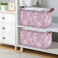 thumbnail image 2 of Yayeee Foldable Storage Basket for Shelves Set of 2 Waterproof Cloth Bins with Handles, Pastel Pink Marble Pattern, 2 of 7