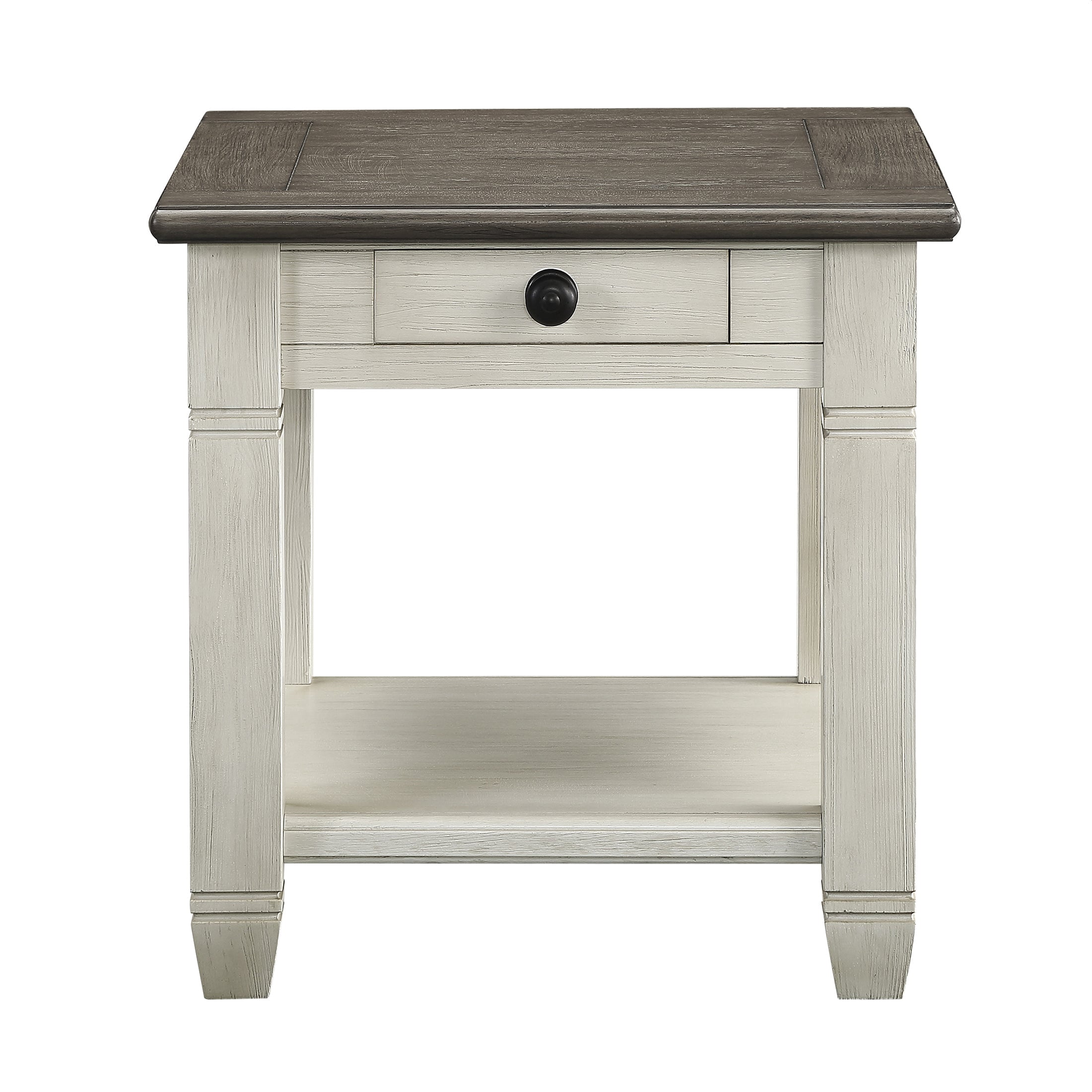 OakvillePark Bedos End Table, Rosy Brown/Antique White