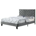 thumbnail image 6 of AC Pacific Modern Chic Polyester Gray Tufted Eastern King Platform Bed, 6 of 6