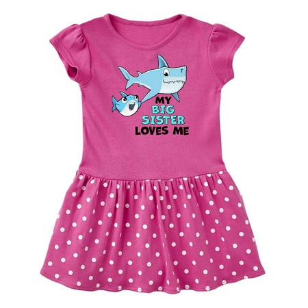 

Inktastic My Big Sister Loves Me with Cute Sharks Gift Baby Girl Dress