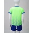 thumbnail image 3 of Nyeemya Kids Boys Soccer Jerseys Sportswear Quick Dry Athletic Shirts T-shirt with Shorts Set Sports Fluorescent Green S, 3 of 6