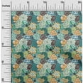thumbnail image 2 of oneOone Cotton Cambric Teal Green Fabric Florals Fabric For Sewing Printed Craft Fabric By The Yard 56 Inch Wide, 2 of 5