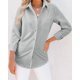 thumbnail image 3 of Camisa de vestir a cuadros de silicona para mujer, manga larga, con botones, 3 of 6